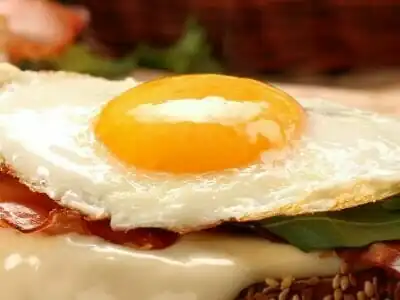 Grilled egg on sandwich